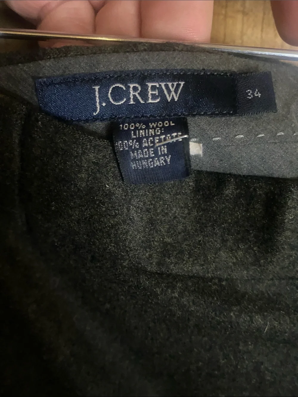 J. Crew Classic charcoal wool pleated Dress Pants size 34x35